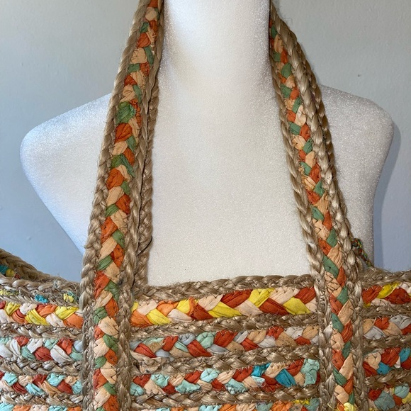 NWT Francesca’s Collection Shelby XL Jute tote bag - Picture 6 of 8